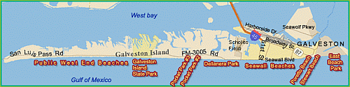 Galveston Beach Map