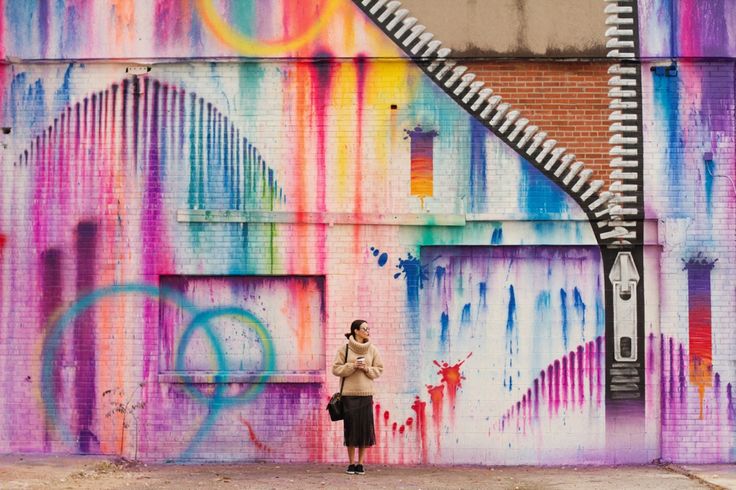 Zipper Colorful Wall ---Address: 1513 St. Emanuel, Houston, TX 77003---Wear Where Well Houston Mural G… | Murals street art, Houston murals, Installation street art